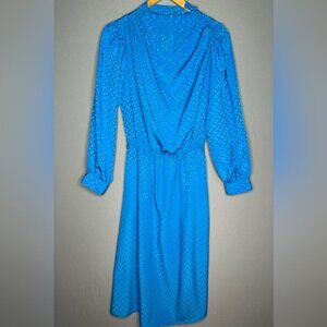 Vintage Blue Long Sleeve Dress